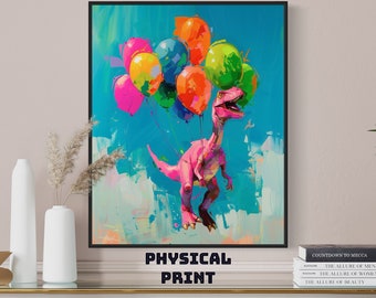 Dinosaur Balloon Art Print: Tyrannosaurus Rex Poster