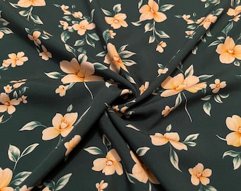 Tela de rayón chalis con estampado floral