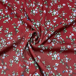 Tela de gasa de rayón con estampado floral pequeño, 2 yardas (irregular)