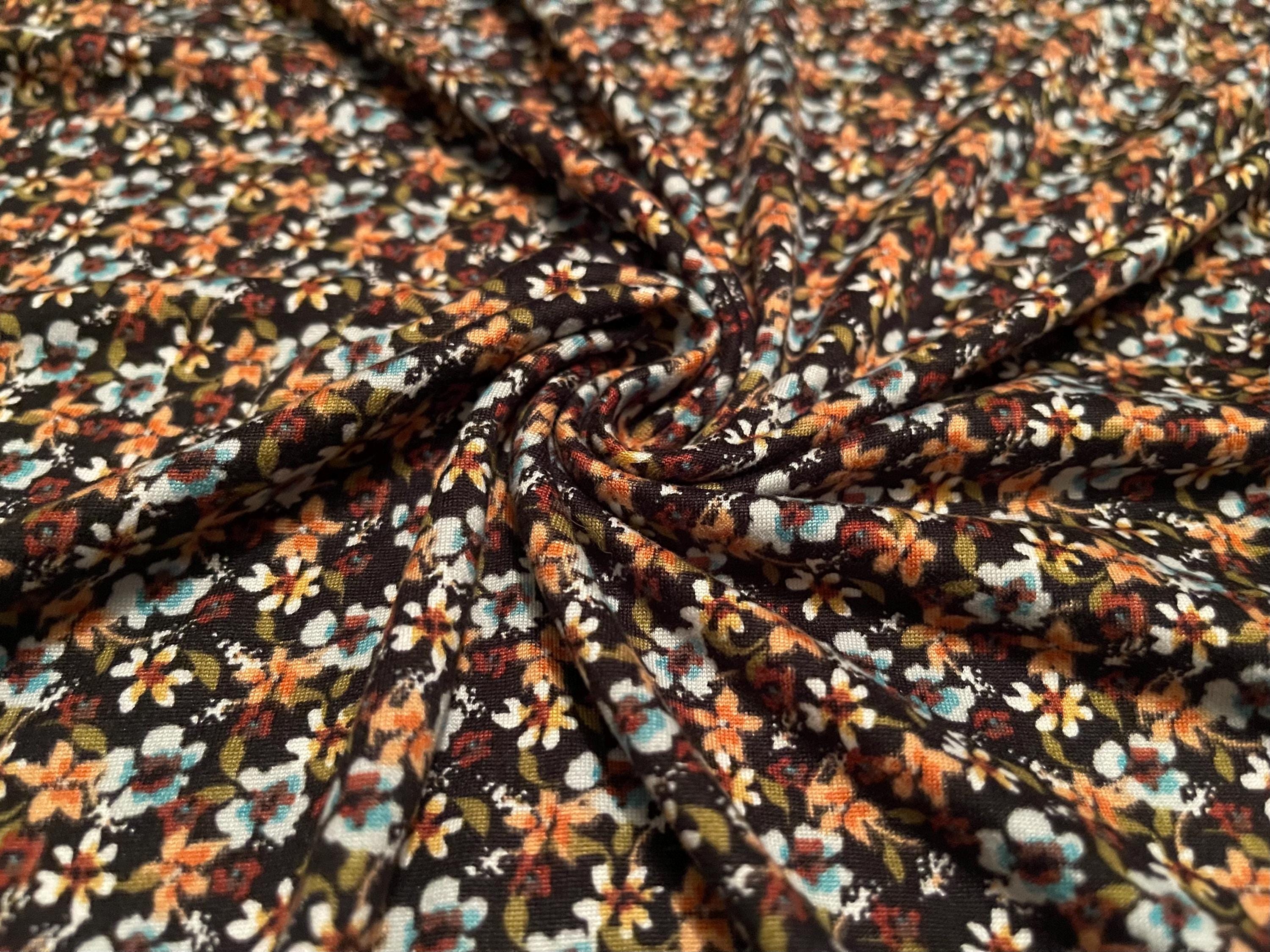 Soft Brushed Stretch Knit Tiny Floral Pattern 1 Yard