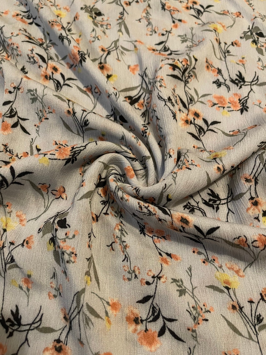 Rayon Gauze Fabric Floral Print 2 Yards Etsy