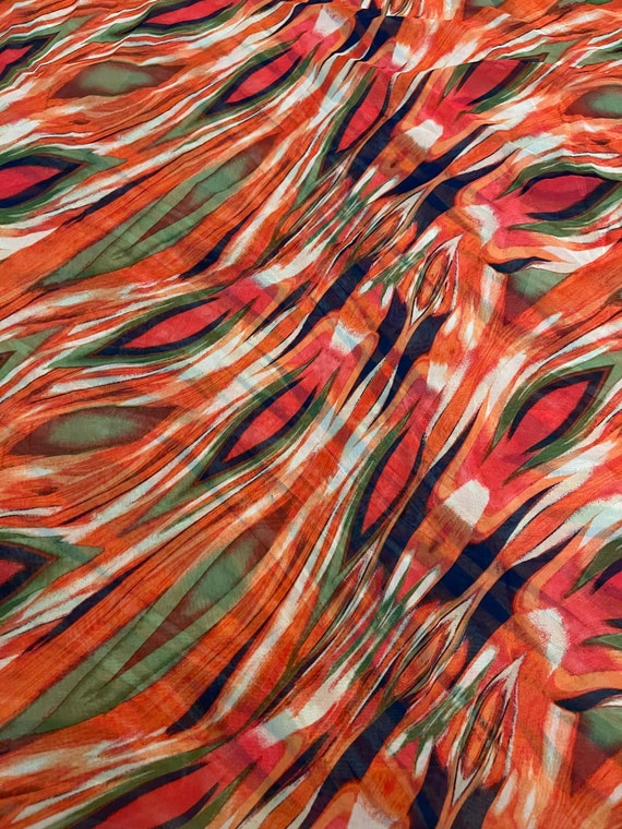 Multi coloured discount chiffon fabric