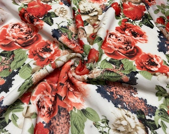 Polyester Chiffon Fabric Floral Pattern 2 Yards