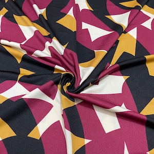 Stretch Knit ITY Fabric Geometric Print 2 Yards