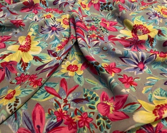 Crepe Chiffon Fabric Floral Print 2 Yards