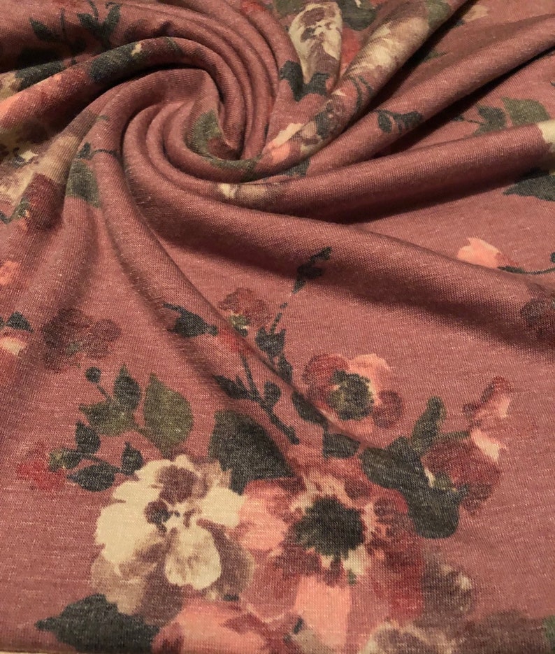 Stretch Jersey Knit Floral Pattern 1 Yard