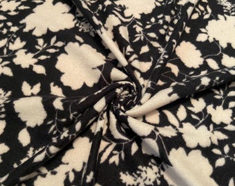 Brushed Sweater Knit Fabric Floral Pattern 1 Yard
