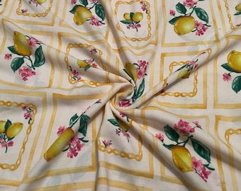 Woven Fabric Lemons Print 1-5/8 Yards