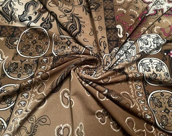 Stretch Knit ITY Fabric Bandana Patchwork Print