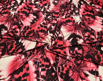 Stretch Polyester ITY Abstract Butterfly Print 3 Yards