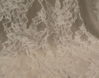 Stretch Lace Fabric Floral Pattern 1 Yard
