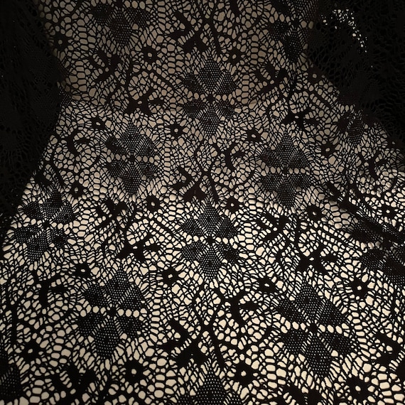 Stretch Spider Mesh Lace Fabric Floral Pattern 1 Yard Etsy Canada