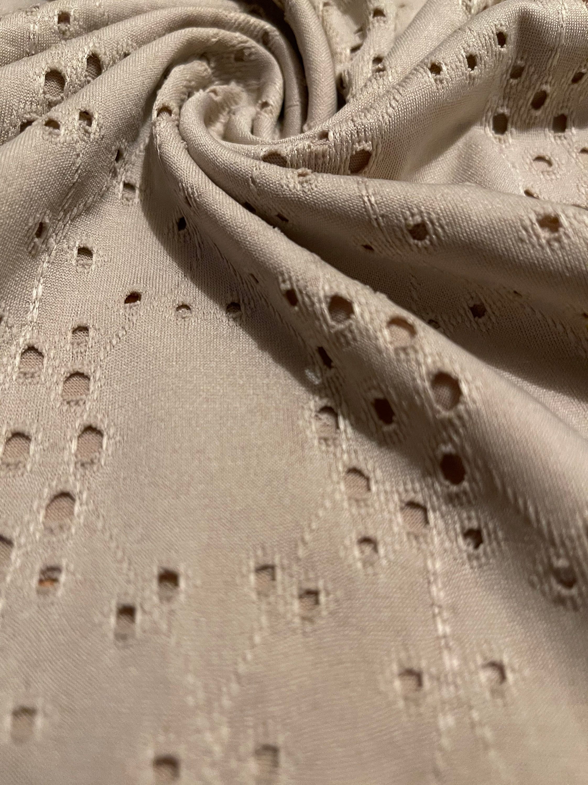 Stretch Eyelet Design Jersey Knit Fabric 1 Yard Etsy