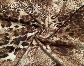Soft Brushed Hacci Knit Fabric Cheetah Print