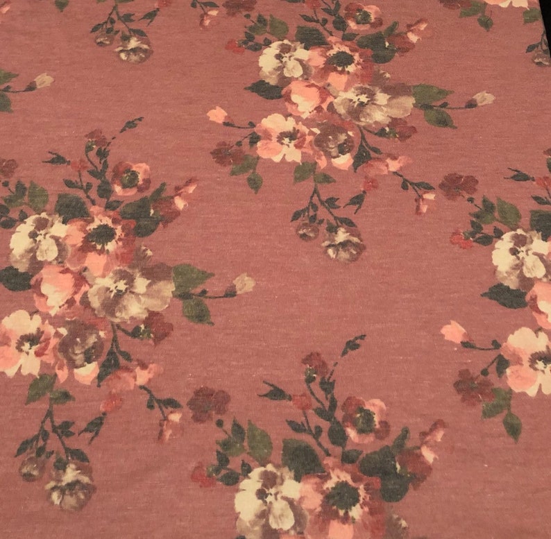 Stretch Jersey Knit Floral Pattern 1 Yard