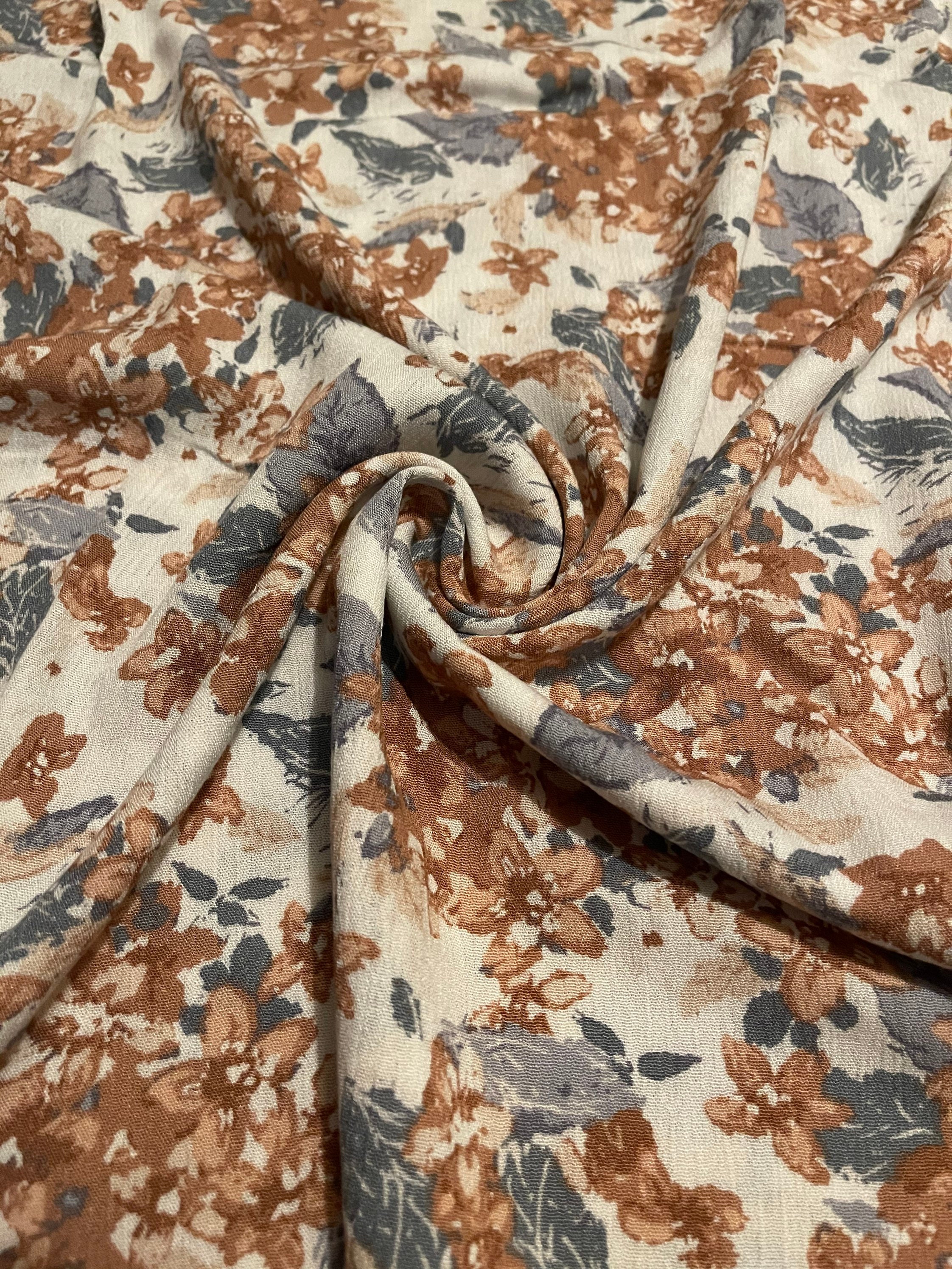 Rayon Gauze Crinkle Fabric Floral Print 31/4 Yards Etsy