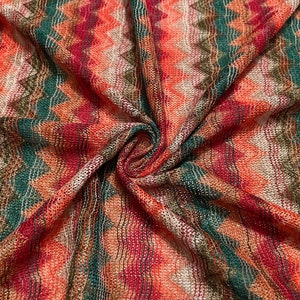 Crochet Design Fabric Multi Color Pattern 1 Yard