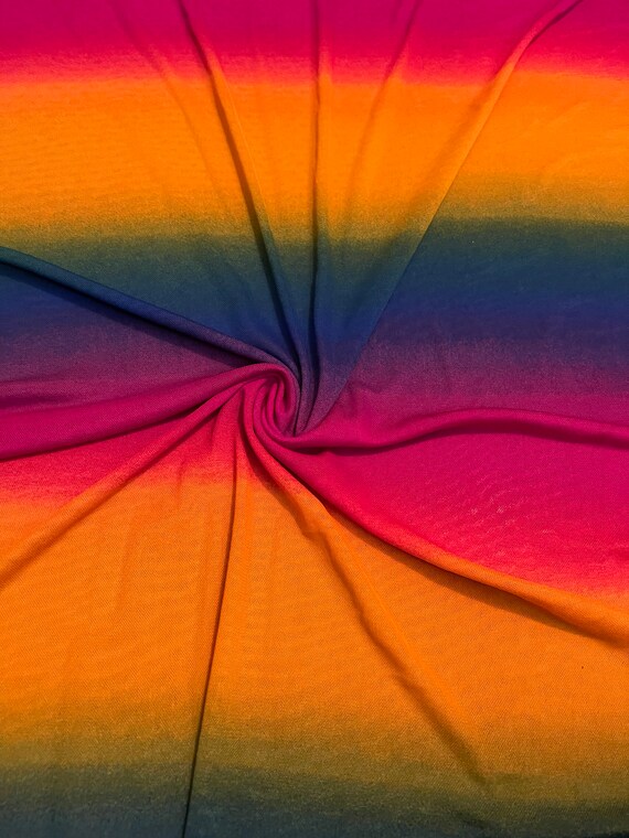 Stretch Mesh Fabric Rainbow Pattern 1 Yard Etsy