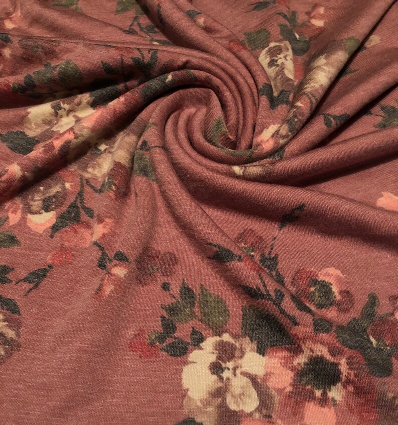 Stretch Jersey Knit Floral Pattern 1 Yard
