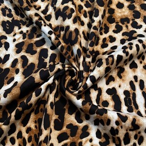 Ponte Roma Knit Stretch Leopard  Print 1-1/4  Yard