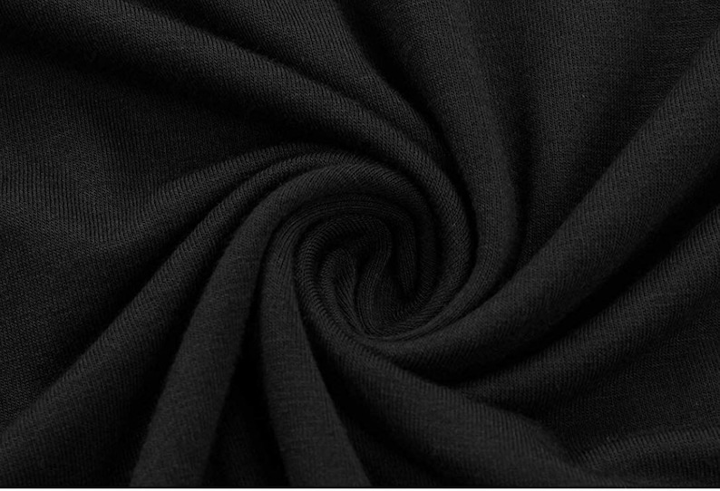 Poly Cotton Black Jersey Knit Fabric 1 Yard Etsy