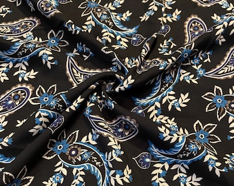 Rayon Challis Fabric Floral Paisley Print