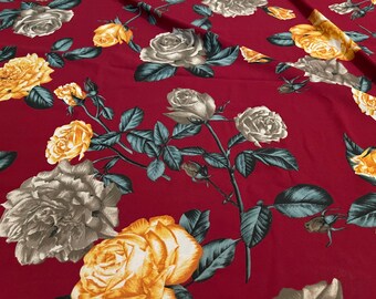 Style P-1128-504 Black Red Built with Chain and Animal Pattern Printed on Wool Dobby fabric by the Yard