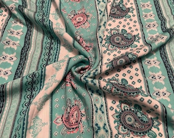 Rayon Gauze Fabric Paisley Print 2-Yards
