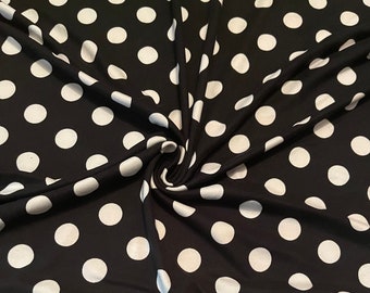 Soft  Brushed Stretch Knit Fabric Polka Dots 1 Yard