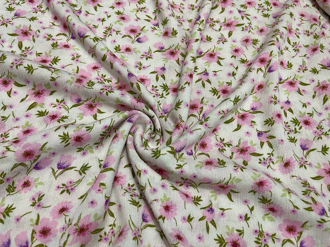 Rayon Gauze Fabric Floral Print 2 Yards Etsy