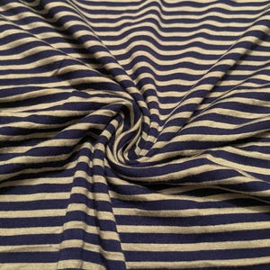 Stretch Rayon Jersey Knit Mini Stripe Print 1 Yard
