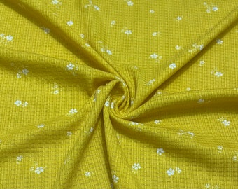 Pointelle Knit Fabric Mini Floral Pattern 1 Yard