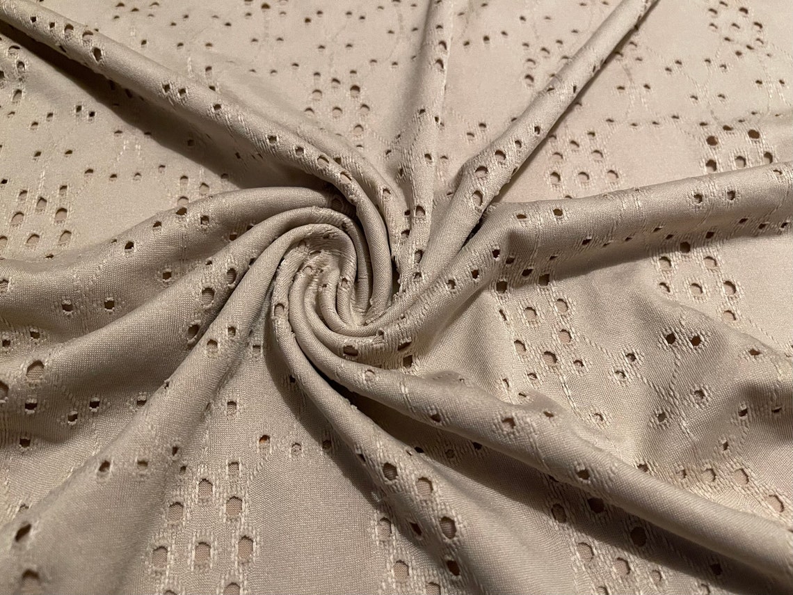 Stretch Eyelet Design Jersey Knit Fabric 1 Yard Etsy