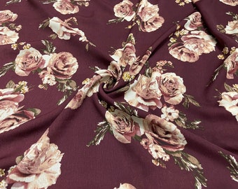 Woven Crinkle Fabric Floral Print 2-Yards