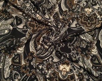 Stretch Polyester DTY Abstract Paisley Print 3 Yards