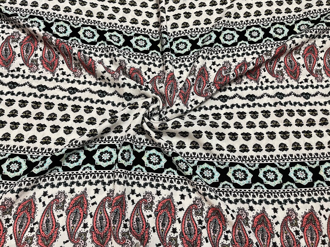 Rayon Gauze Fabric BOHO Print 2 Yards Etsy