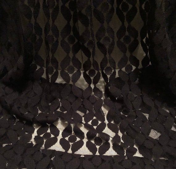 Black Stretch Lace Fabric 60 Wide 