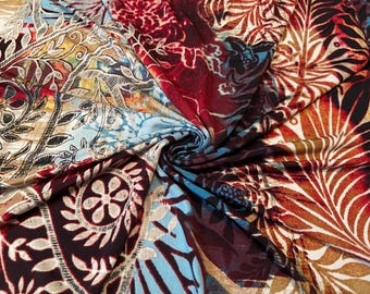 Stretch Knit ITY Fabric Paisley BOHO Print 1.5 Yard