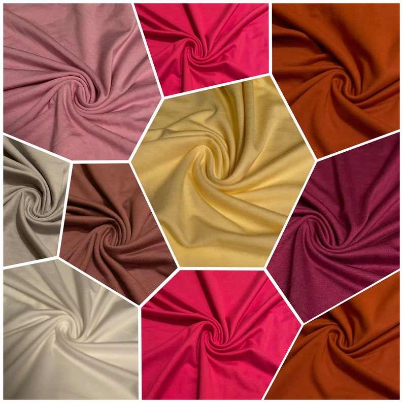 KNIT FABRIC: Stretch Rayon Jersey Knit Fabric 1 Yard 