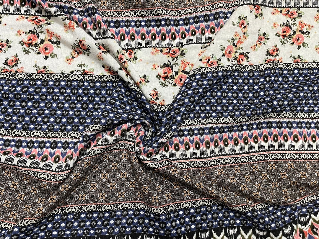 Rayon Gauze Fabric BOHO Pattern 2 Yards Etsy