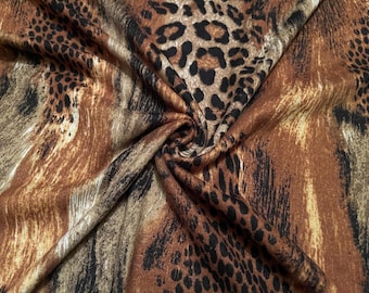 Soft Brushed Hacci Knit Fabric Leopard Print 1-Yard