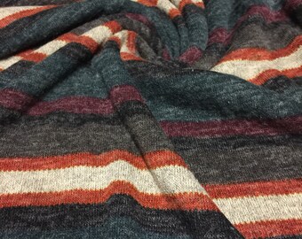 Sweater Knit Fabric Stripe Earth Tones 1-M