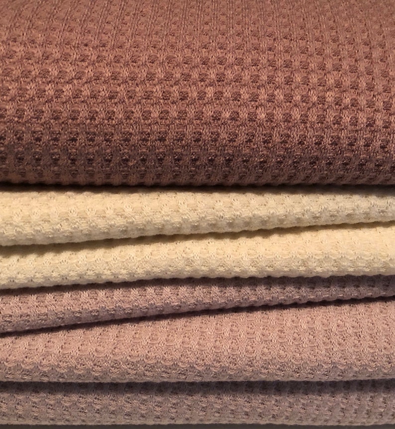 Waffle Weave Poly Knit Fabric 1 Yard Etsy