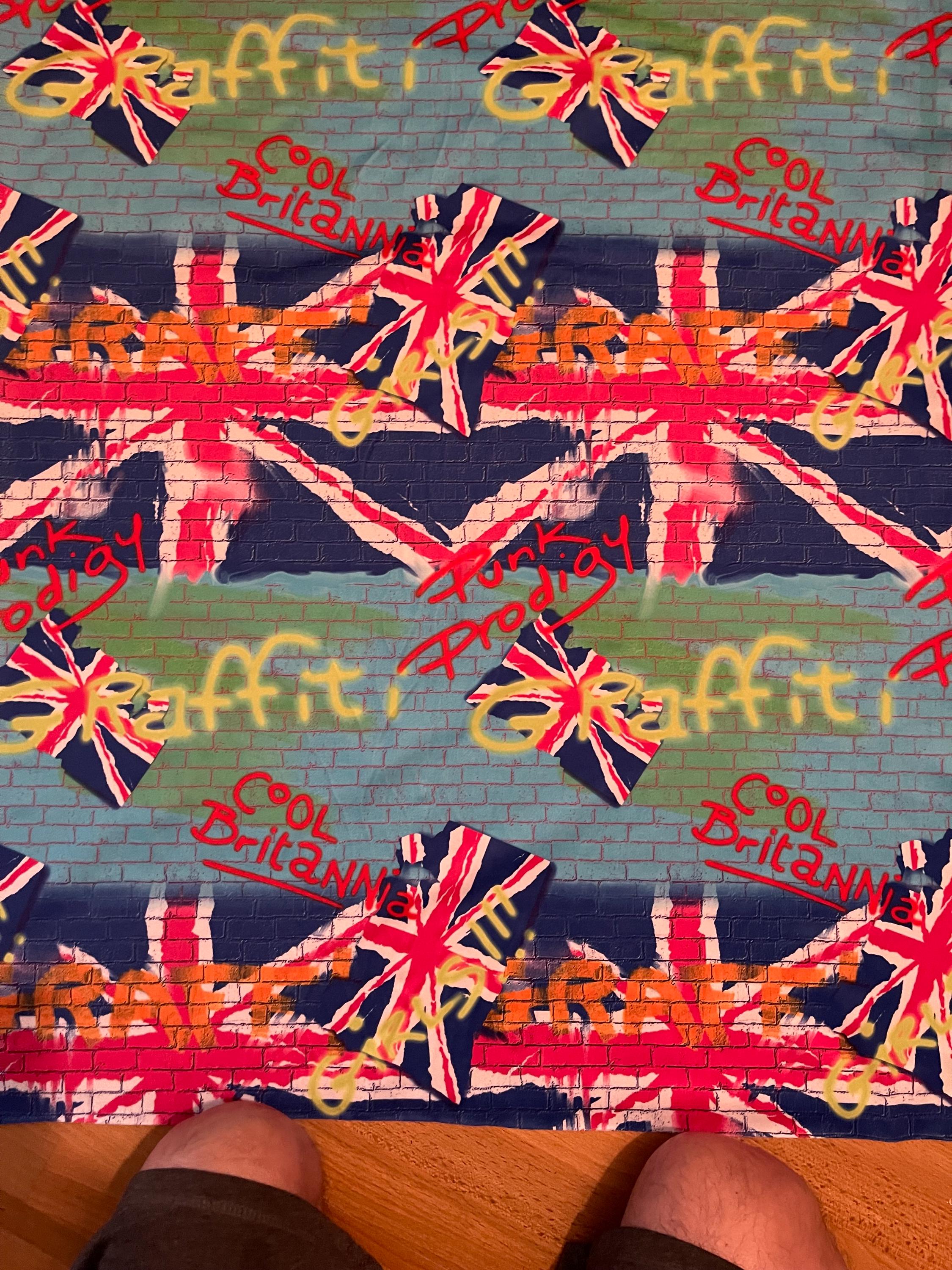 Spandex Knit Fabric Euro Graffiti Pattern 1 Yard - Etsy