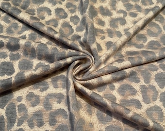 French Terry Knit Fabric Cheetah Print 1 Yard