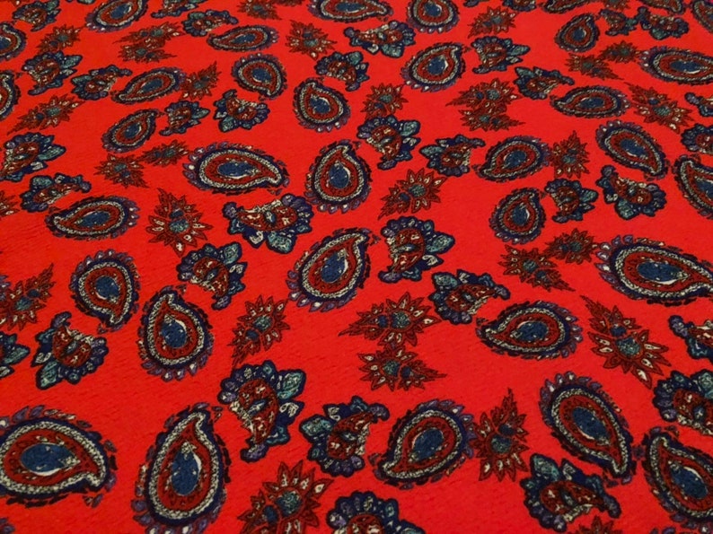 Stretch Liverpool Knit Fabric Paisley Pattern 1 Yard | Etsy
