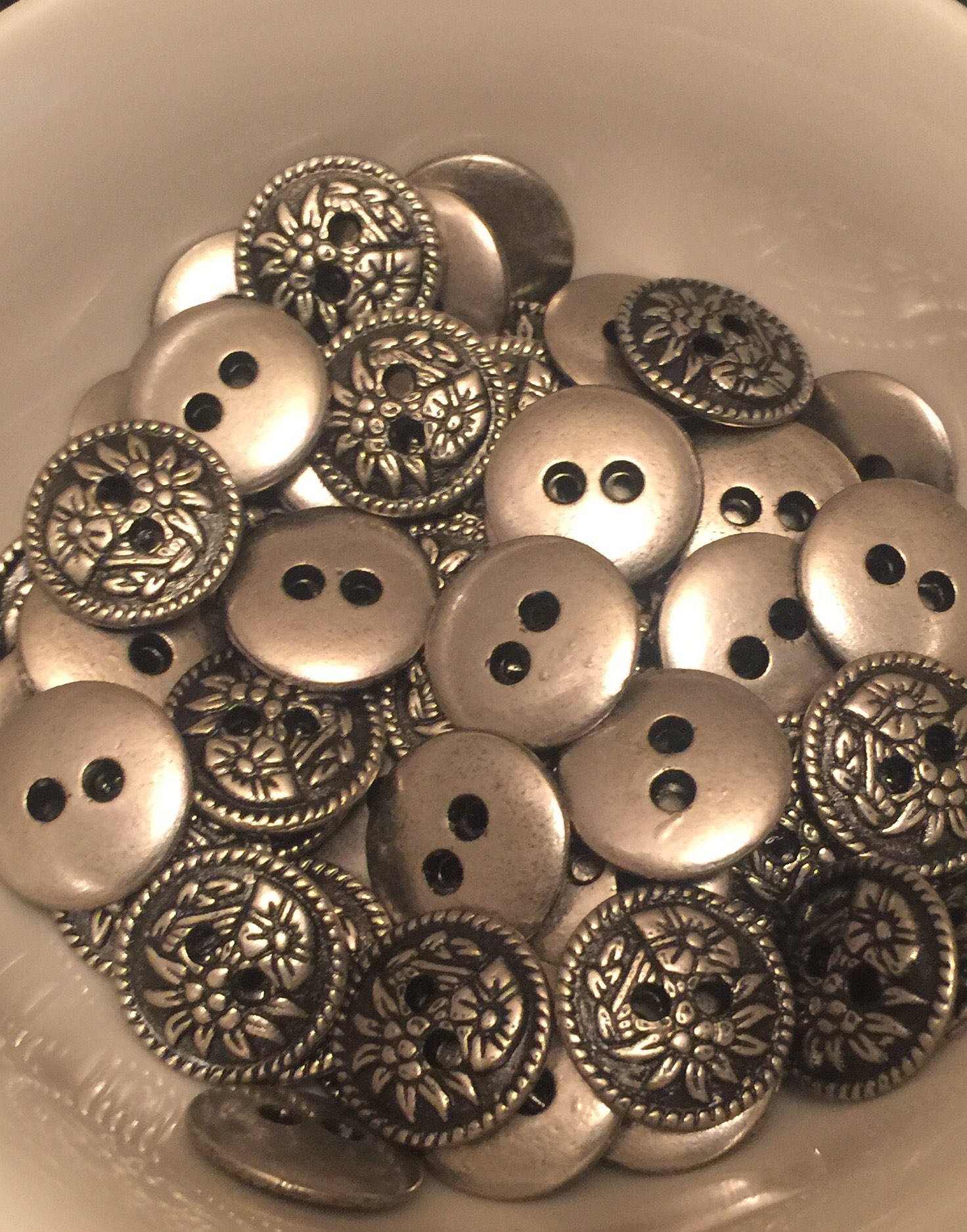 Silver Buttons Silver Metallic Button 12 Count - Etsy