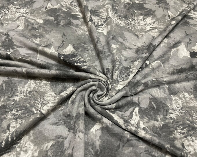 Terry Fabric Pattern French Terry Knit Fabric Floral Leaves Pattern 2 Yards - Etsy