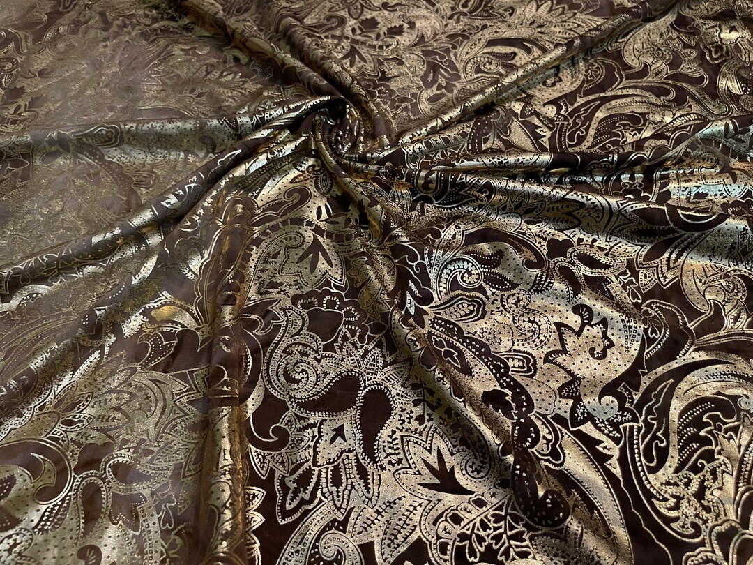 ITY Stretch Fabric Gold Foil Ornate Pattern 13/4 Yards Etsy