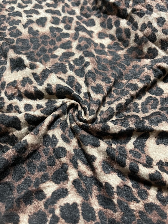 French Terry Knit Fabric Cheetah Print Yard